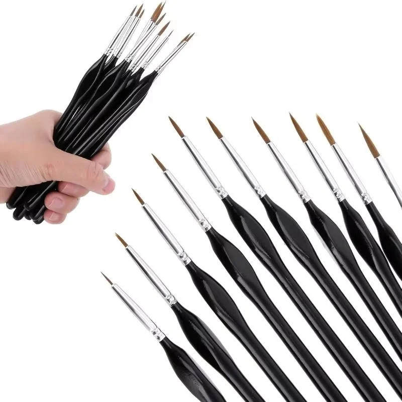 0.6cm Fine Tip Paint Brush Mini Paint Brush Set Acrylic Watercolor Oil Painting For Acrylic Watercolor Oil Fine Tip Brush Tools