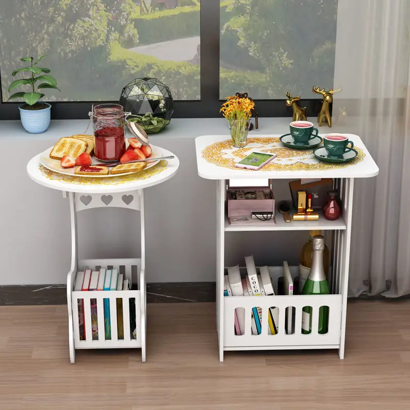 โซฟาห้องนั่งเล่นระเบียง โต๊ะกาแฟข้างเตียง โต๊ะสี่เหลี่ยมเล็ก อพาร์ทเมนต์ขนาดเล็กหลายชั้น ที่เก็บของเรียบง่าย