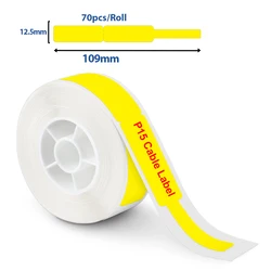 P15 Label Sticker Yellow Wire Cable Label for P15 Mini Thermal label printer Marklife P15 P12 P11 DELI Q2 PRT M11 Label Maker