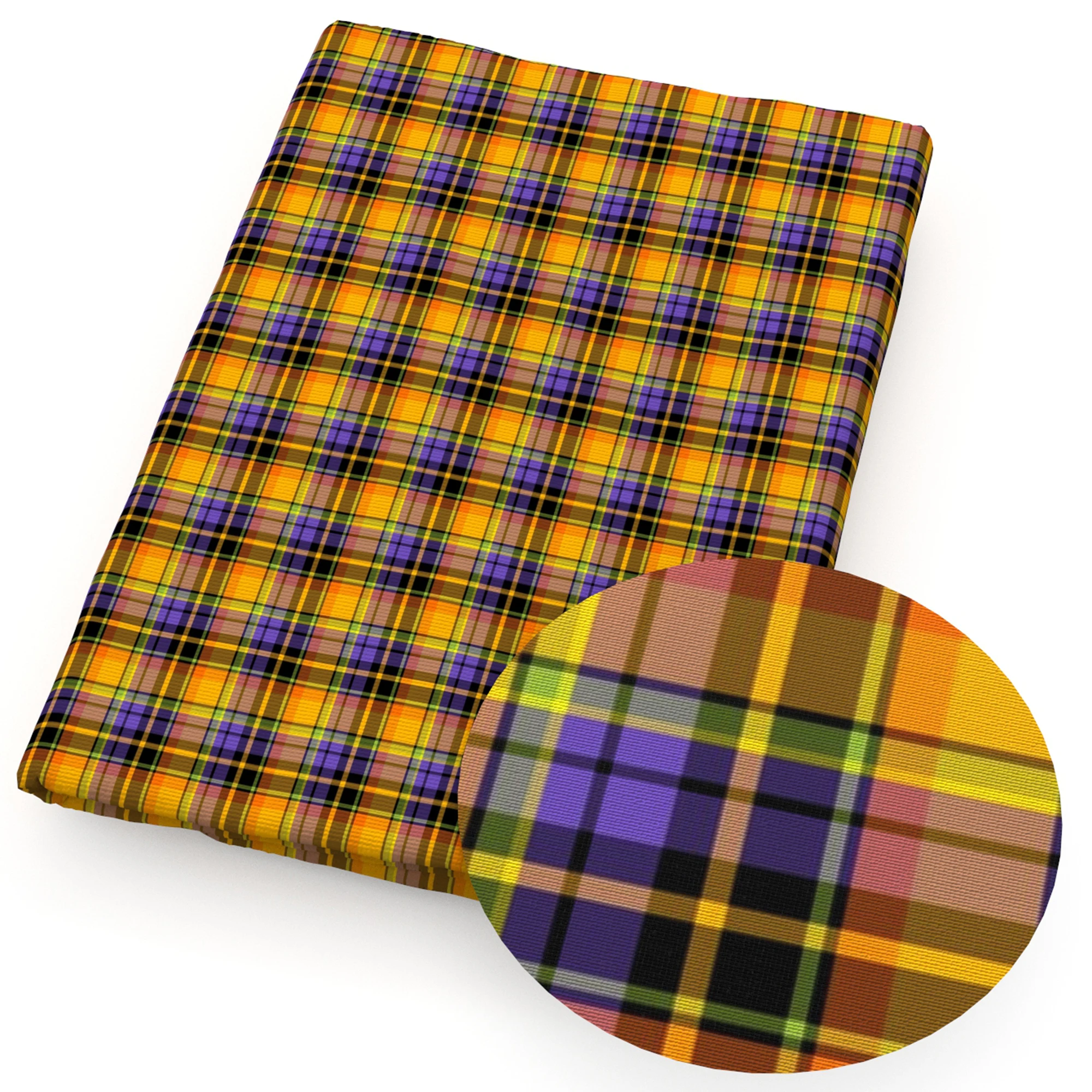 50*145cm Snow Plaid Polyester Cotton Fabric Grid Printed Bow-knot Cartoon DIY Patchwork for Cloth Making Puppet Garment Tissue