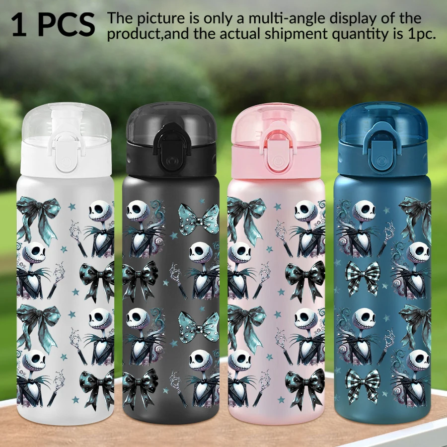 

1Pc Disney, Skull, Bow, 26oz Plastic Water Bottle Sports Water Cup with Lift Rope Birthday/Back To School Gift