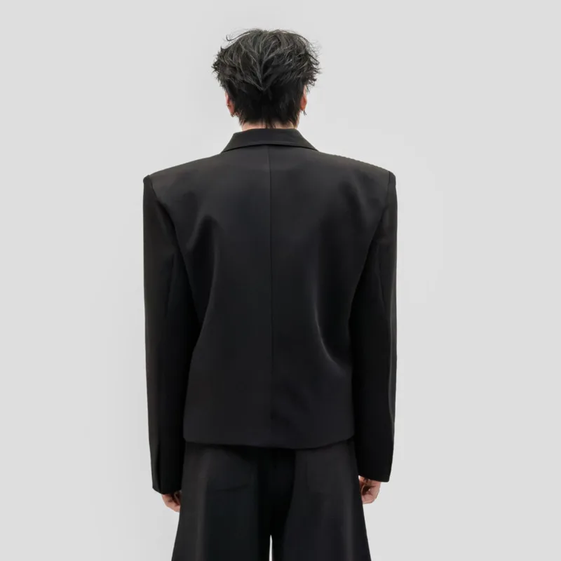WVGA Spring Autumn New Men Original Button Decorated Short Jackets Turn-down Collar Niche Casual Straight Shoulders Coats W27525