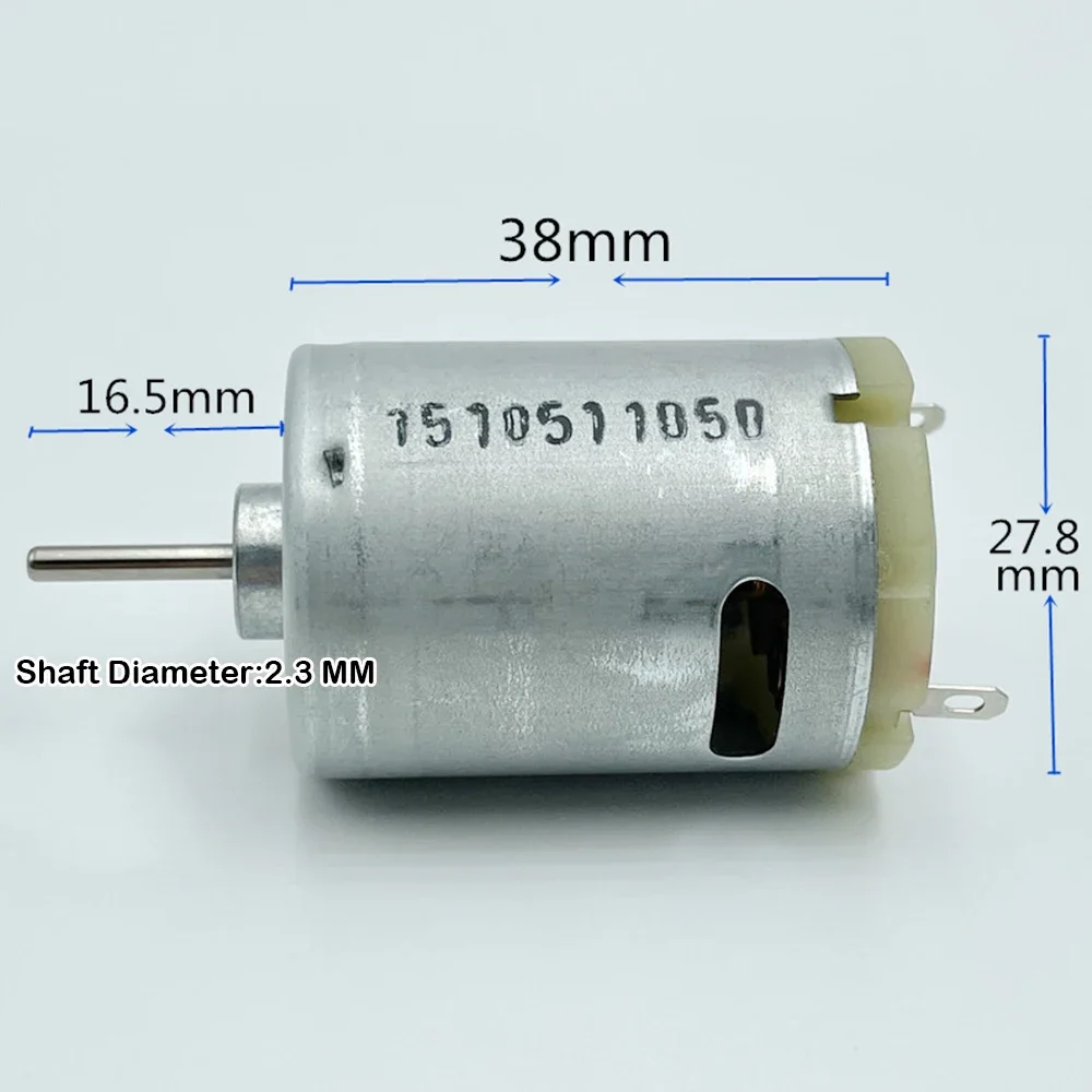 Mini 385 Electric DC Motor DC 6V 12V 24V 14500RPM High Speed Carbon Brush Motor 16.5mm Long Shaft for Electric Appliance Tool