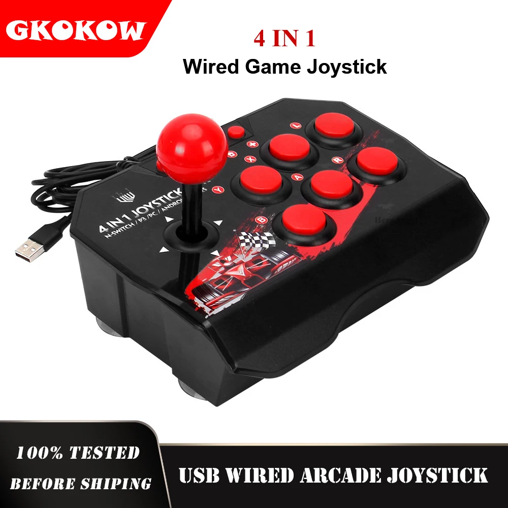 Usb com fio jogo joystick retro arcade estação turbo game console rocker luta controlador para ps3/interruptor/pc/android tv dropship
