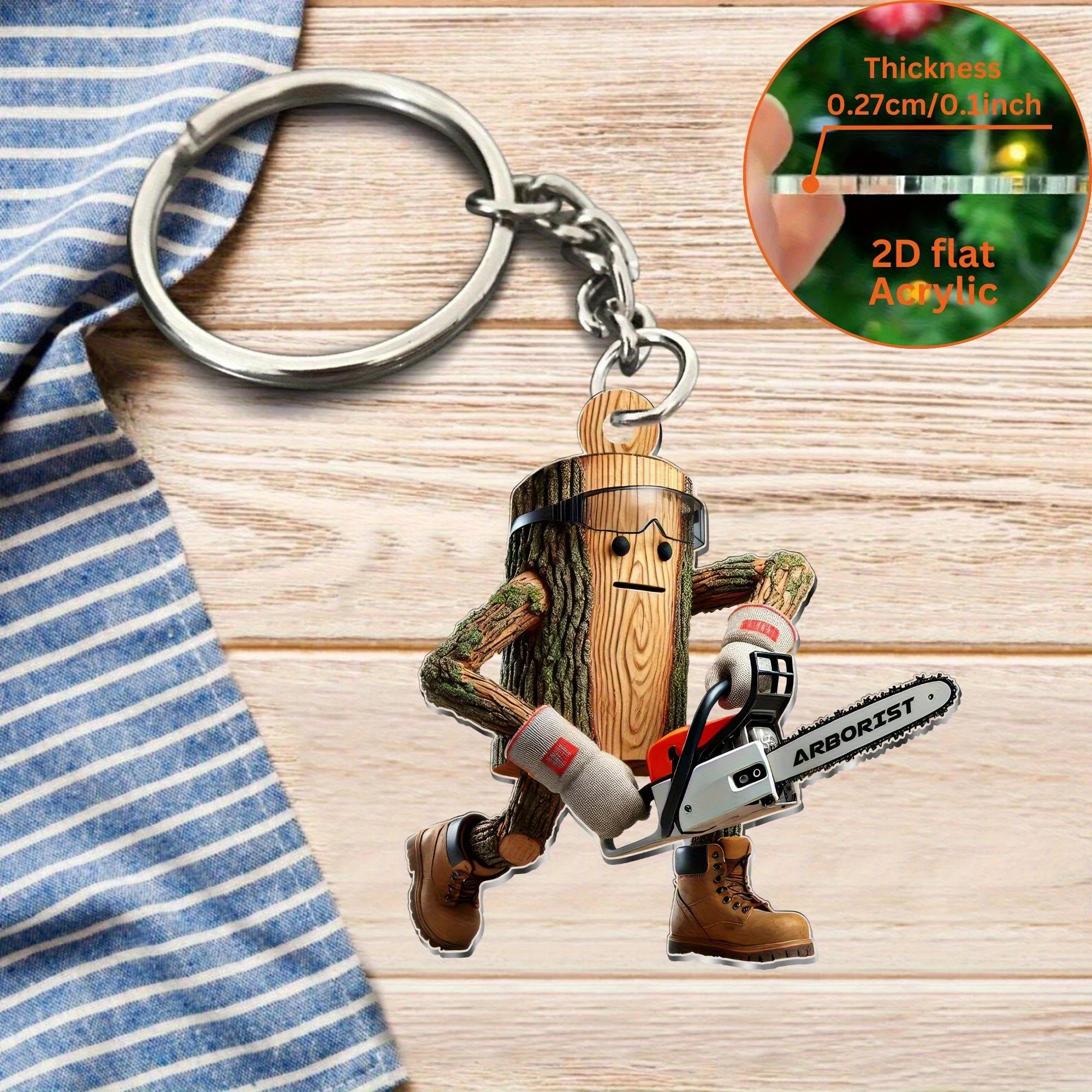 2D Sawyer سلسلة مفاتيح مصنوعة من الأكريليك بالمنشار سيارة قلادة معلقة حلية إكسسوارات جذابة أكياس الهالوين مهرجان الحاضر الأداة