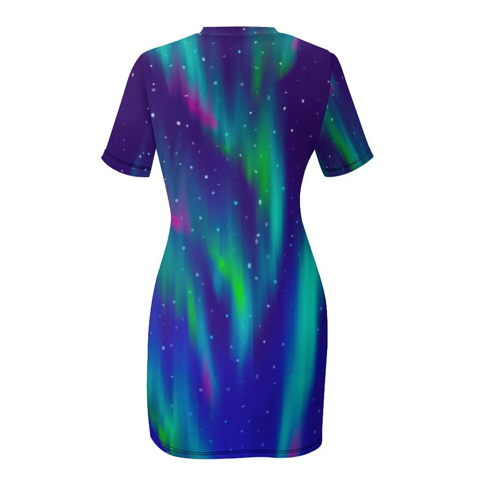 Vestido colorido aurora de manga corta, vestido de noche elegante y elegante, vestido largo de verano para mujer, cumpleaños para mujer