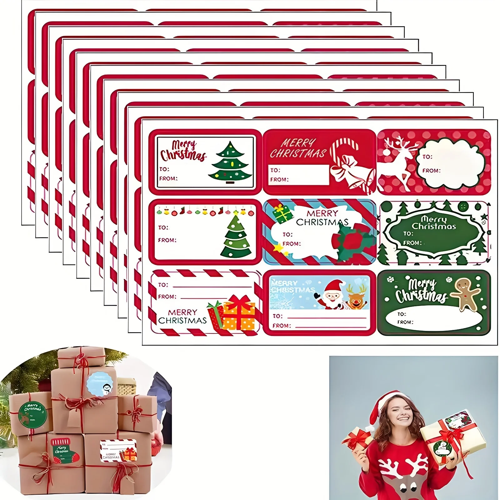 Merry Christmas Window Stickers Removable Vinyl Xmas Santa Snowflake Elk Decals Holiday Home Wall Glass Door Decorative Stickers For Christmas Party Window Display