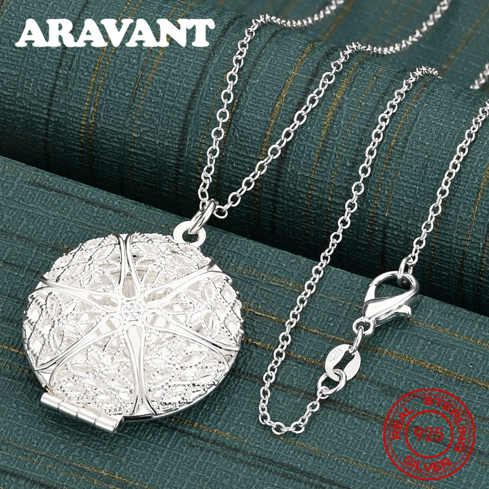 925 Sterling Silver Double Star Round Box Pendant Necklace Women'S Commuting Accessories Christmas Gift Jewelry