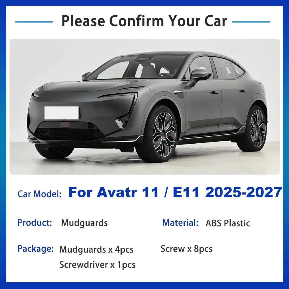 Car Fenders For Avatar 11 2025 2026 2027 Accessories Auto Mudflaps Mud Flare Front Rear Splash Guards Mudguards Anti-bump Tools