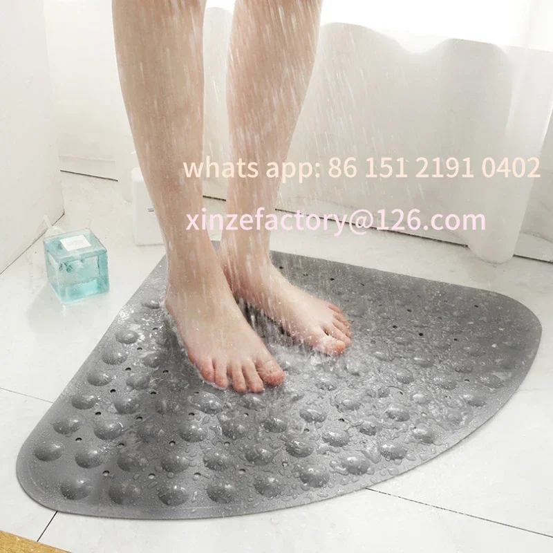

Customizable Shower Carpet Floor Mat Toilet PVC Shower Mat Fan-shaped Suction Cup Anti-slip Pad Cushion