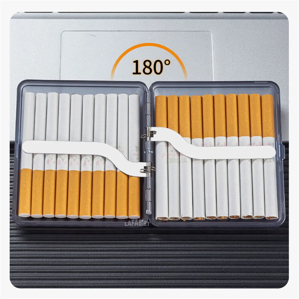 Folio Cigarette Box Waterproof Pressure-proof Transparent Storage 20pcs Scrub Cigarette Case Portable Thin Smoking Box Mens Gift