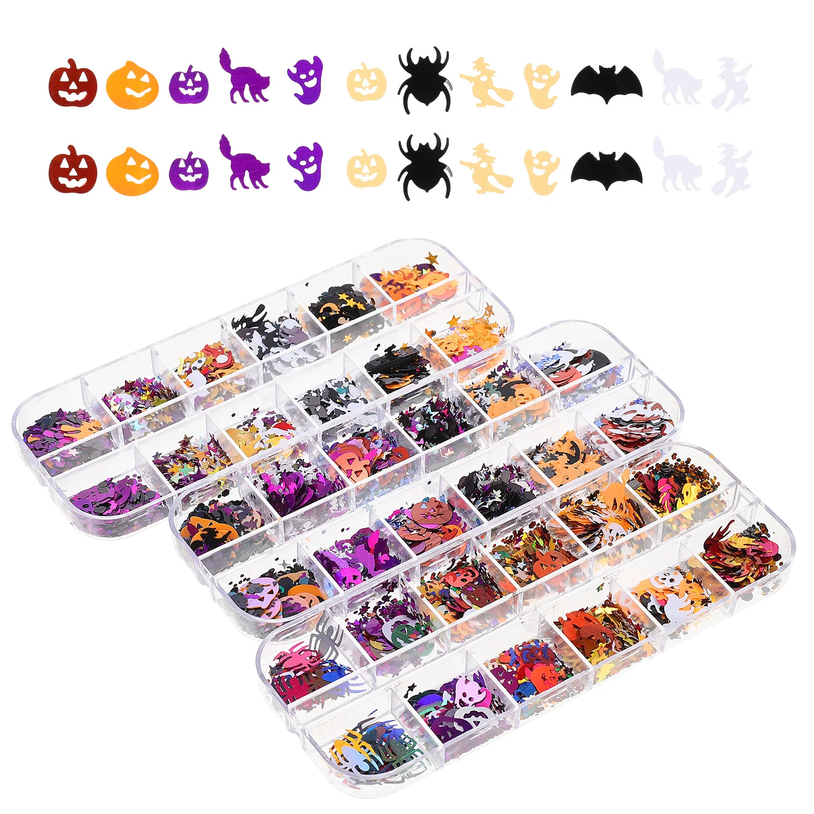 

3 коробки, блестящие блестки для дизайна ногтей на Хэллоуин, изящные украшения для маникюра «сделай сам», аксессуары для рукоделия на Хэллоуин, украшение для маникюра «сделай сам»