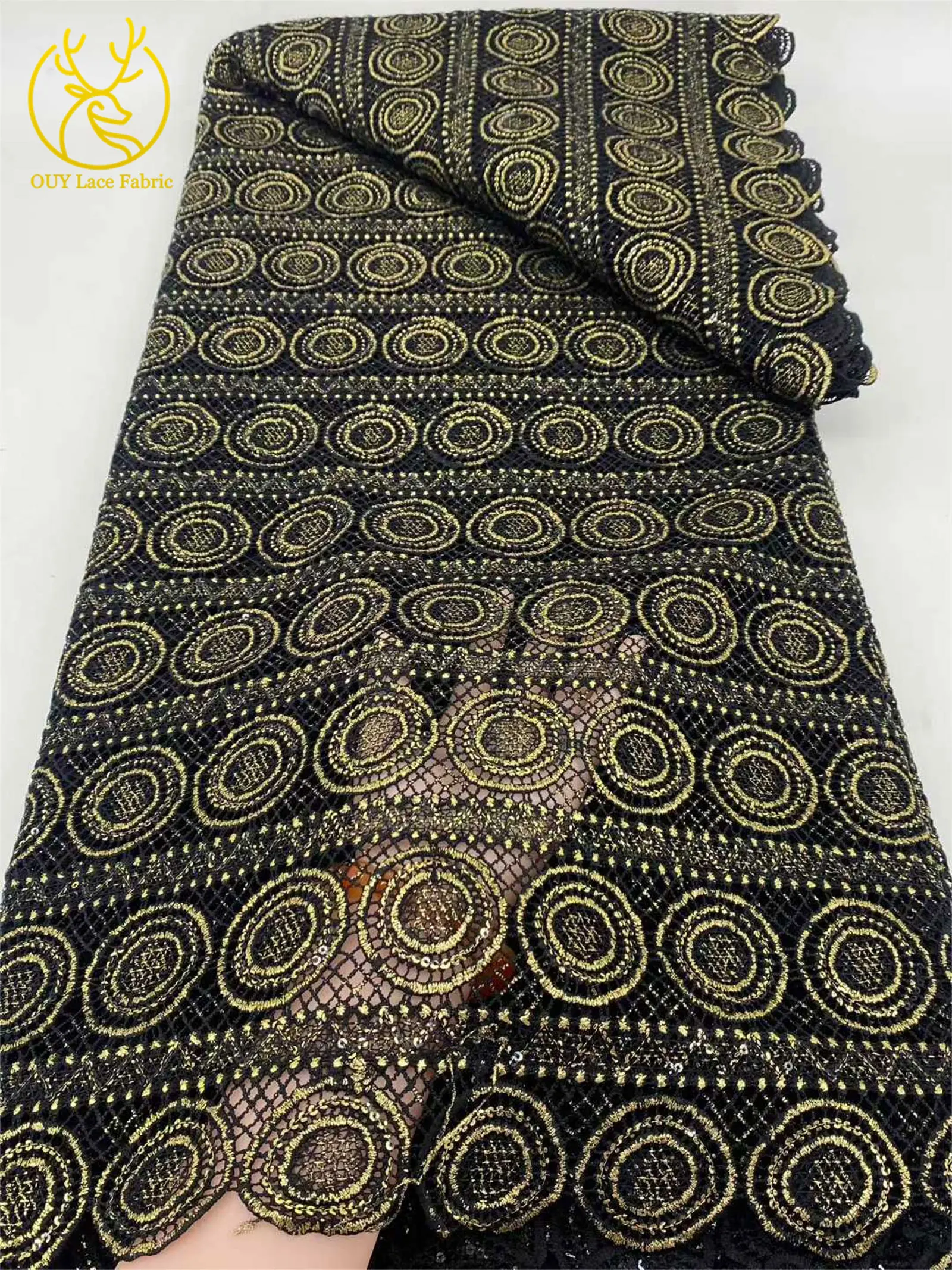 2025 أحدث قماش دانتيل جبر أفريقي 5 ياردات جودة عالية النيجيري حبل مطرز أقمشة الدانتيل لفساتين الحفلات المسائية
