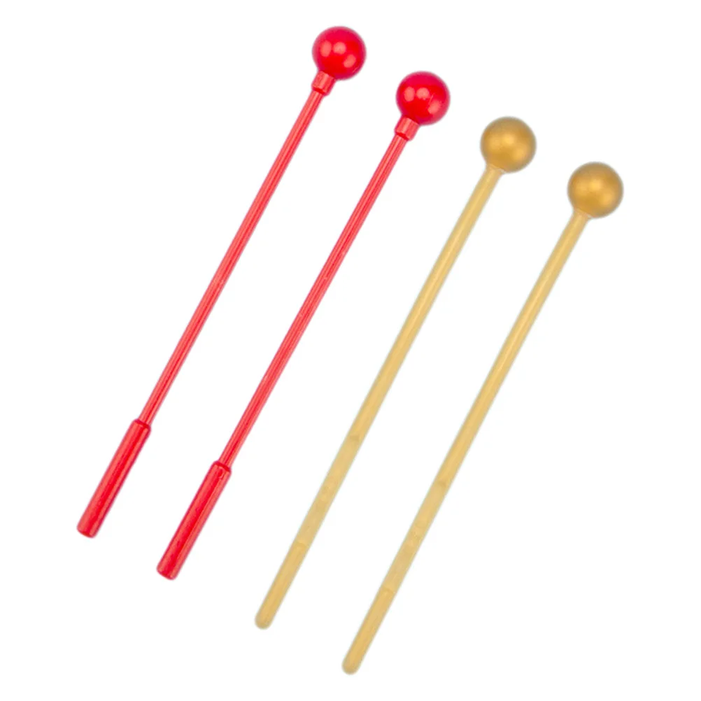 

2Pairs Knocking Sticks for Carillon Glockenspiel Percussion Instruments ABS Plastic Mallets Lightweight Drumsticks Clear Sound