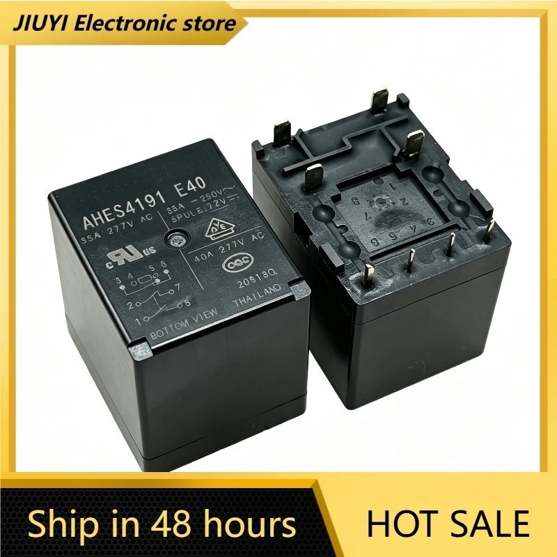 AHES4191 Automotive Power Relay 8Pin DC12V 35A/40A SPDT For Car Vehicle Light Fan Control Module Replacement Spare Parts