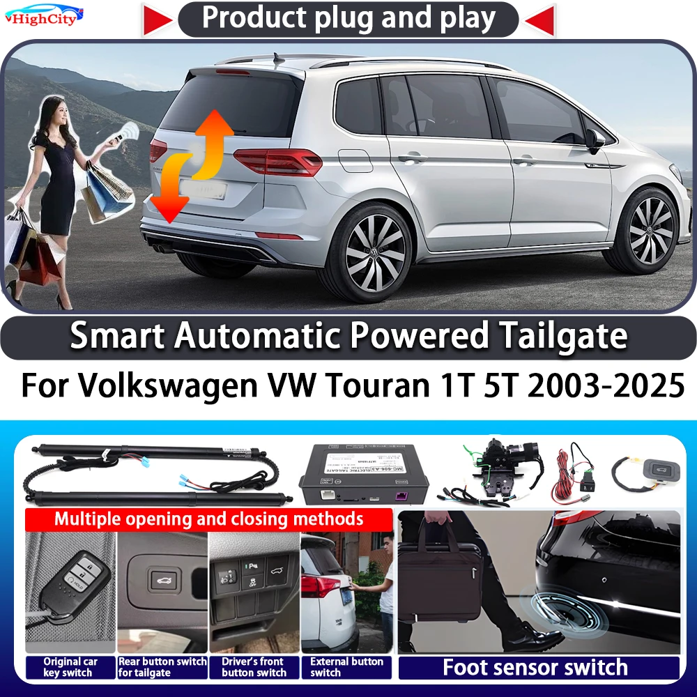 For Volkswagen VW Touran 1T 5T 2003-2025 Smart Automatic Powered Tailgate Key Control Trunk Lift Close Electric Power Tailgate