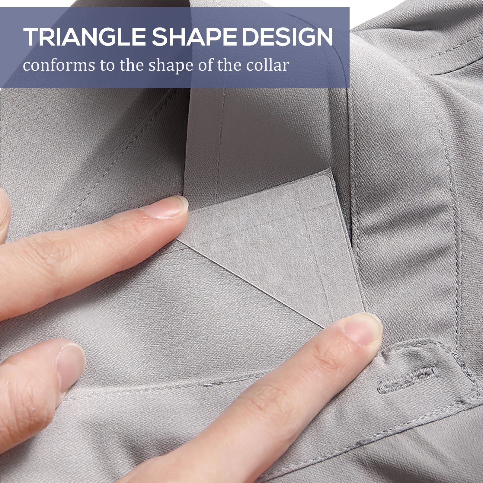 60 szt. Podpórki do kołnierzyków koszul, przezroczyste, trójkątne, samoprzylepne, do męskiej i damskiej odzieży formalnej, biznesowej.