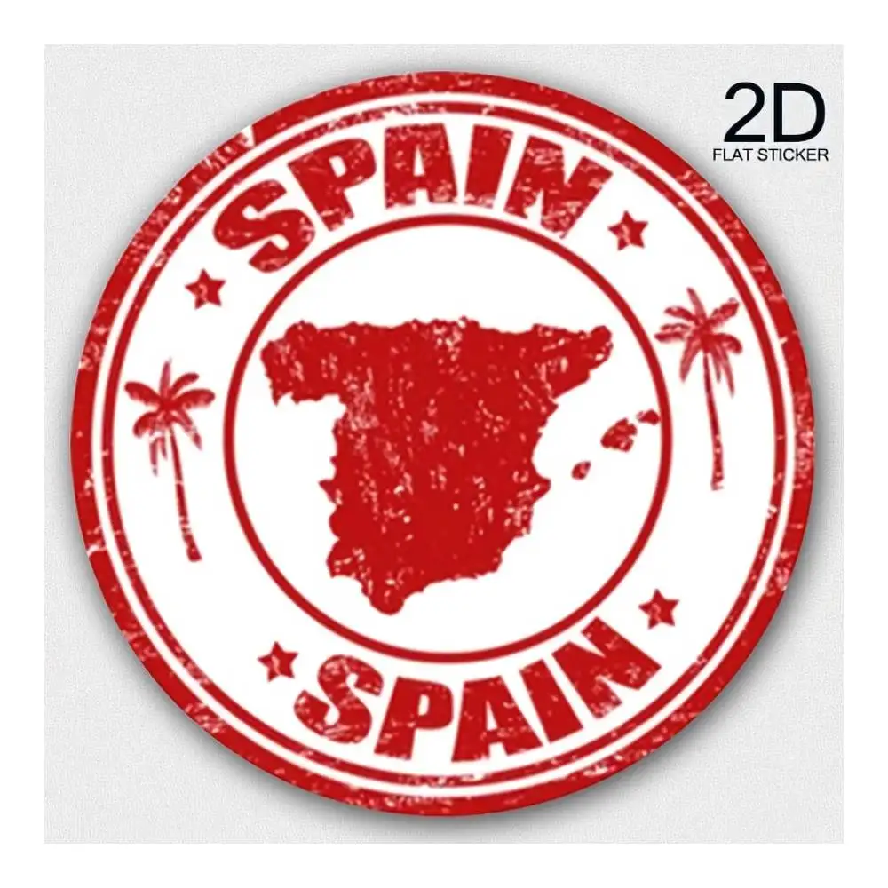 Spain Travel Stamp Design Vinyl Sticker Durable Adhesive Decal For Car Laptop Window Door Fridge Water Bottle