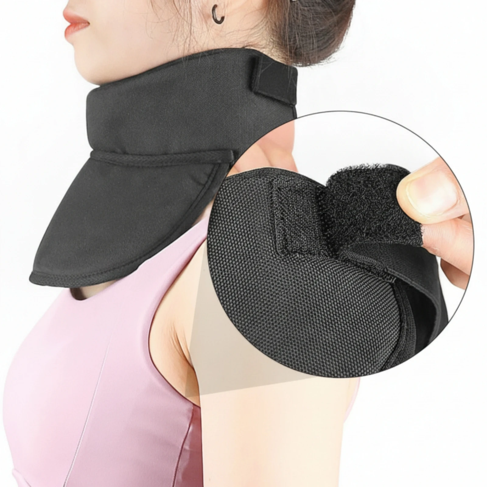 Ice Hockey Neck Guard Adjustable Strap Hockey Neck Protector Sports Protection Gear Mesh Material Curved Front Panel