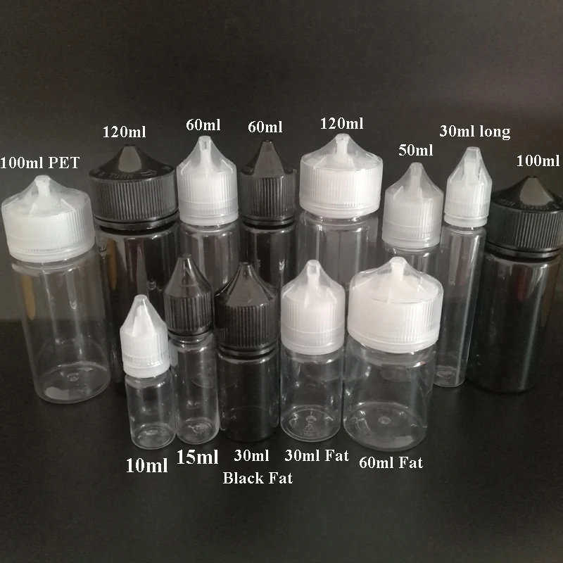 

100pcs 10ml 30ml 60ml 100ml 120ml Empty PET Plastic Dropper Vials E Liquid Refillable Bottles Long Tip Juice Oil Vape Pen Bottle