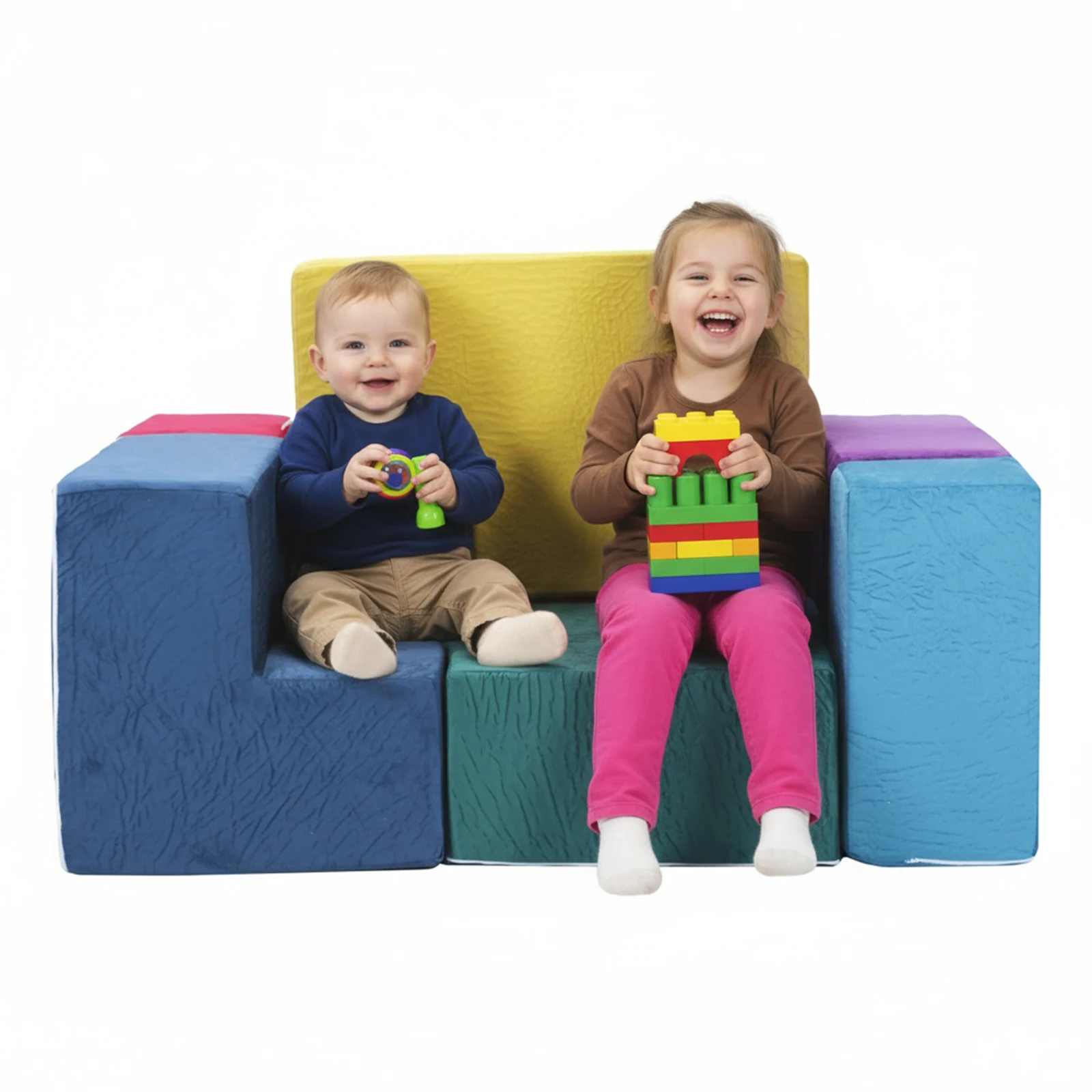 7Pcs Sponge Foam Puzzle Chair Washable Elastic Sponge Toddler Cushions Wear Resist for Kids Bedroom Playroom Furnitures