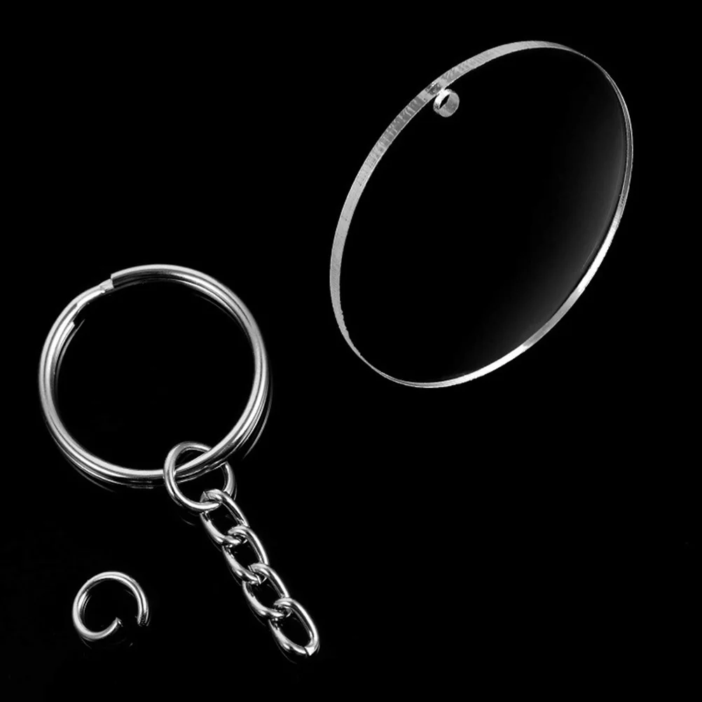 72 pièces porte-clés acrylique porte-clés vierges perles cadeaux personnalisés anneaux