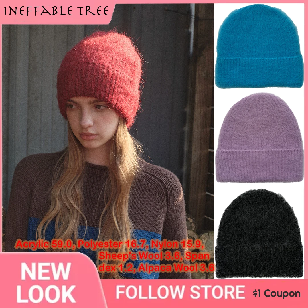 Candy Color Wool Blended Hats For Woman Men Cozy Knitted Beanie Winter Warm Soft Slouchy Baggy Cap Female Christmas Gift Casual