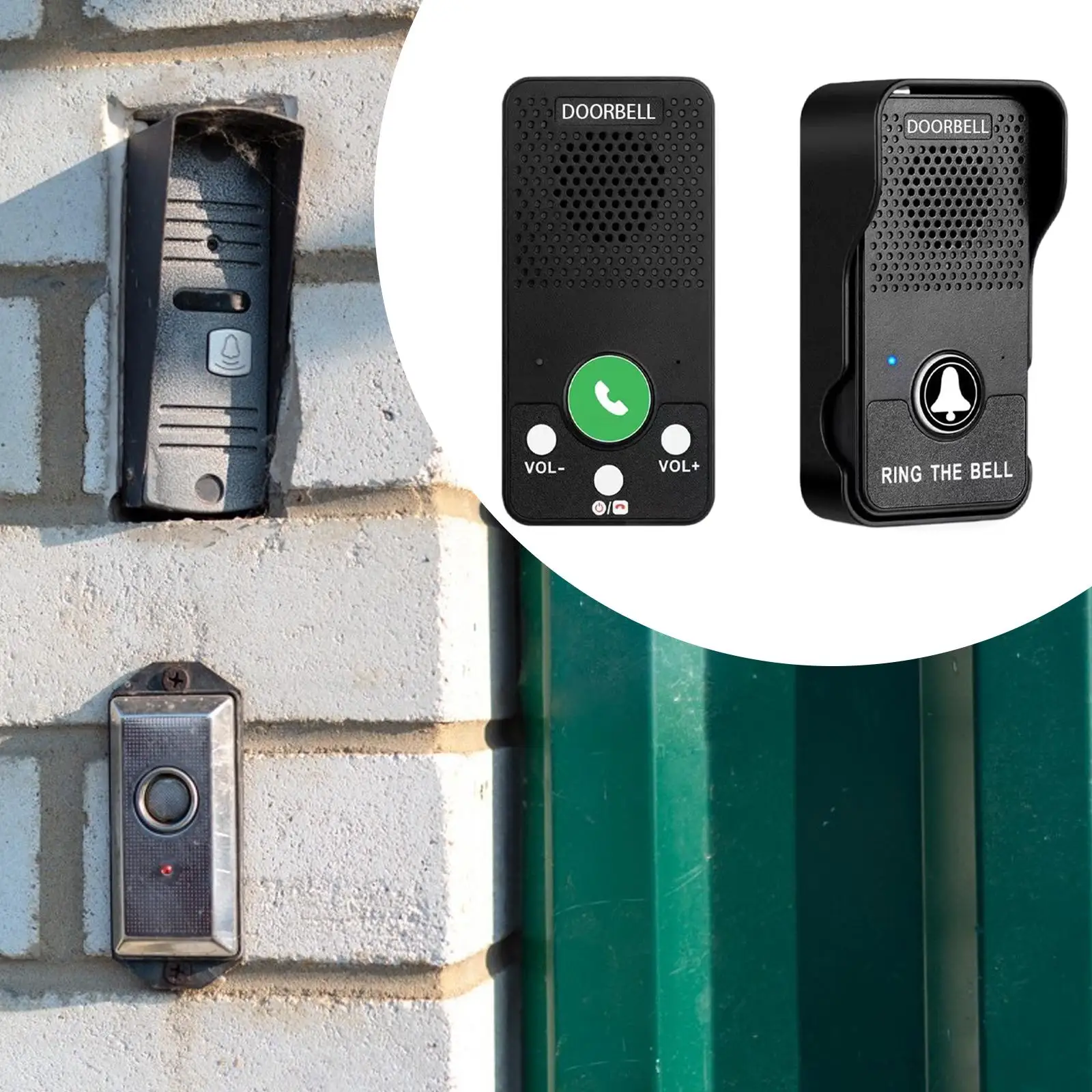 Timbre de 2 vías Timbre electrónico recargable de fácil instalación de largo alcance