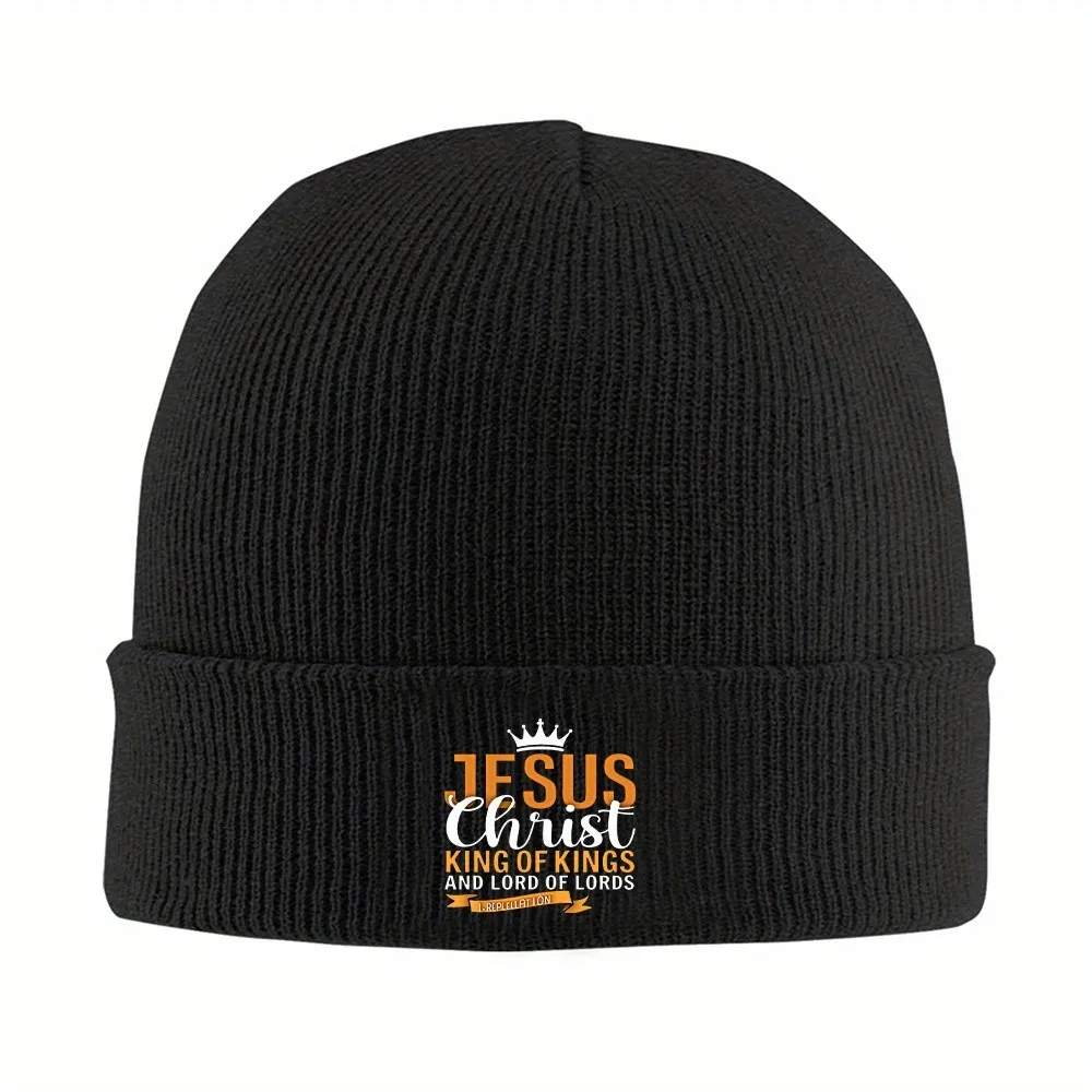 Christian Religious Beanie Hat Jesus Died for Us Scripture Cap Suitable for Church Winter Warm Knit Skull Cap
