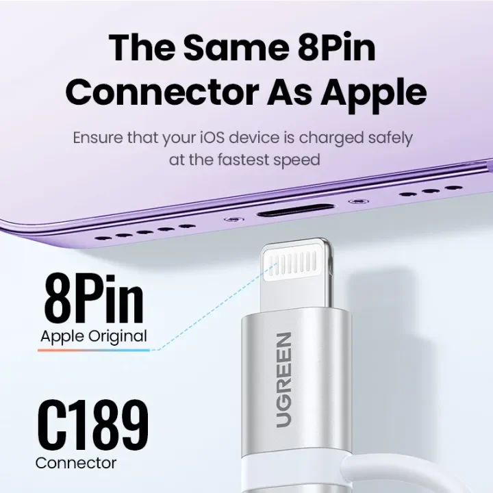 UGREEN 3 in 1 Fast Charging USB Cord With Type-C Mirco USB Lighting   Cable MFi Nylon Braid for Phone 14 13 Pro Max