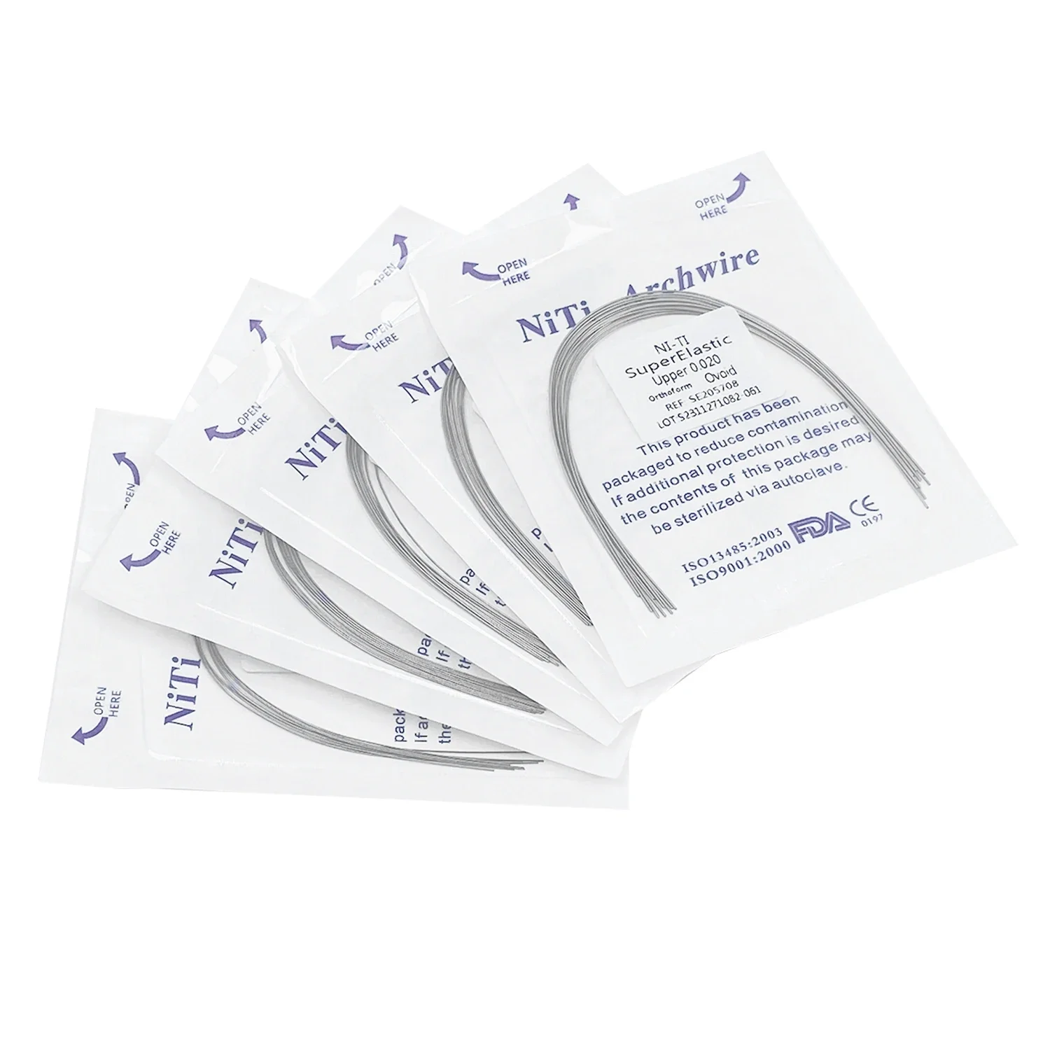 JOLANT Dental Orthodontic NITI Arch Wires, redondo, retangular, super elástico, forma oval, superior e inferior, 10pcs por pacote