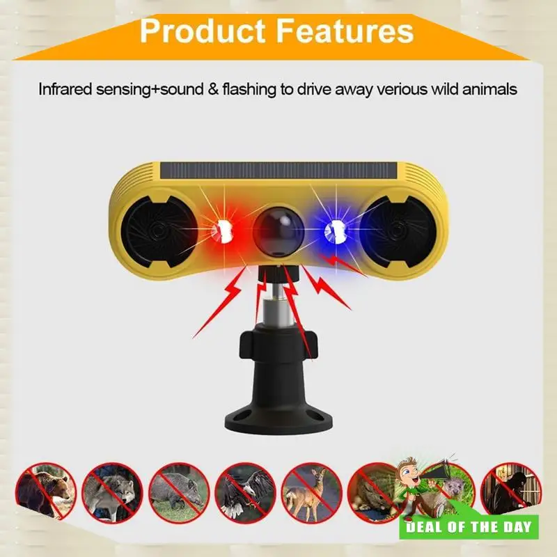 24-Hour Delivery Solar Motion Sensor Alarm, Outdoor Warning Light,13 Sounds Security Alert System Animal Repeller For Farm Yard