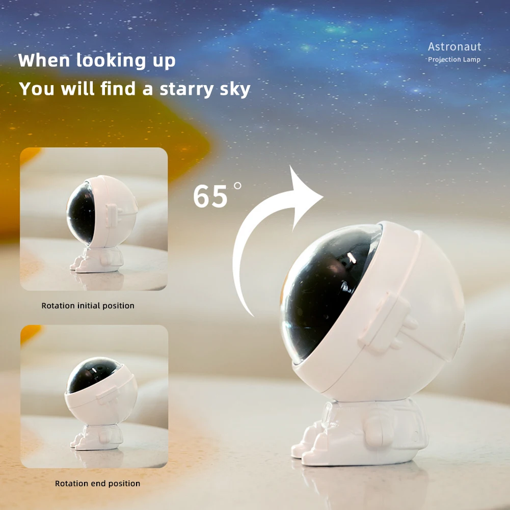 Creative Astronaut Night Light Star Projector Bedroom Atmosphere Table Lamp Decorative Ornaments Children Bedside Lamp Gift