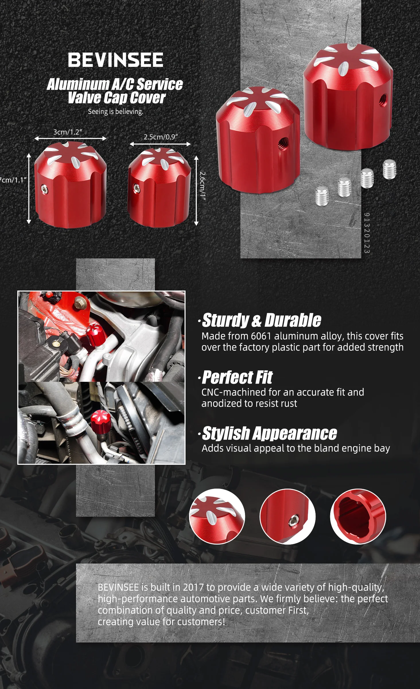 BEVINSEE Klimaanlagen-Schutzkappe für VW Golf, Passat CC, Polo 6R, VW Up, Audi A3, Q3, Q2, A4, A5, A6, A7, TT, A1, SEAT Leon 5F – Detail 1