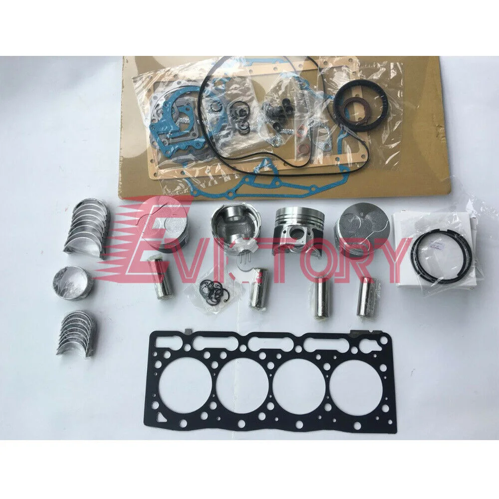 For kubota V1505 V1505T rebuild kit oversized piston ring +0.50 gasket bearing