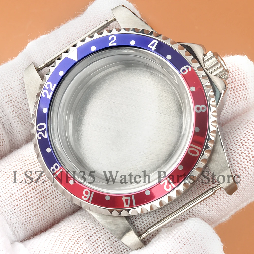 Per GMT 39.5mm Cassa NH35 Cassa per orologio in vetro zaffiro rotondo Fit SUB NH35 NH36 Movimento 28.5mm Quadrante Acciaio inossidabile 316L Parti di orologi