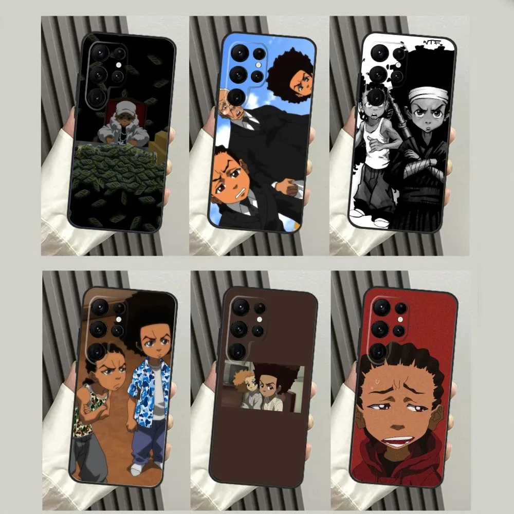 

Cartoon The B-Boondocks Phone Case For SamsungS23,S22,S21,S20 Ultra Pro S10,S30Plus,S9,20lite Ultra Black Cover