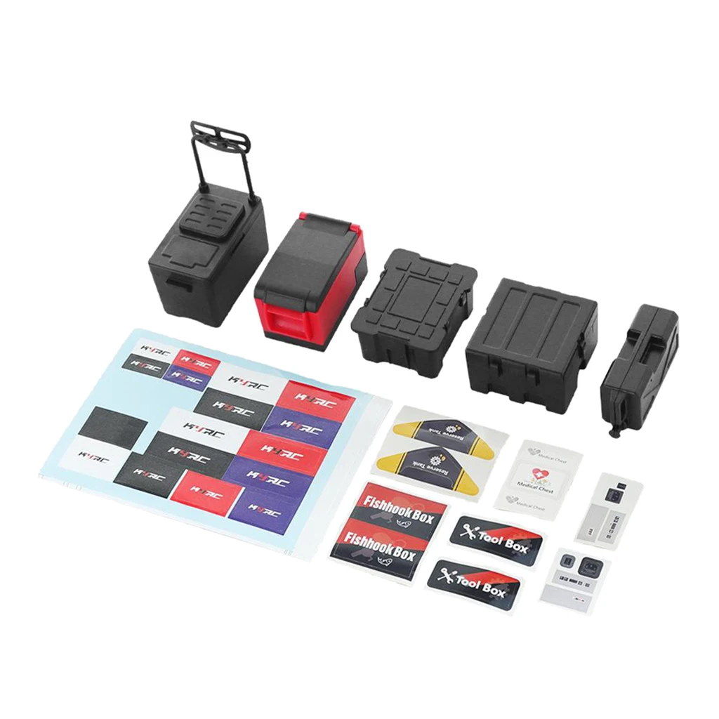 RC 1/10 스케일 도구 상자 연료 탱크 키트 락 크롤러 트럭 장식 액세서리