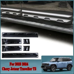 For Chery JETOUR Traveler T2 2023-2025 Car Side Skirt Anti-collision Strip Car Modified Pieces Body Kit Matte black Accessories