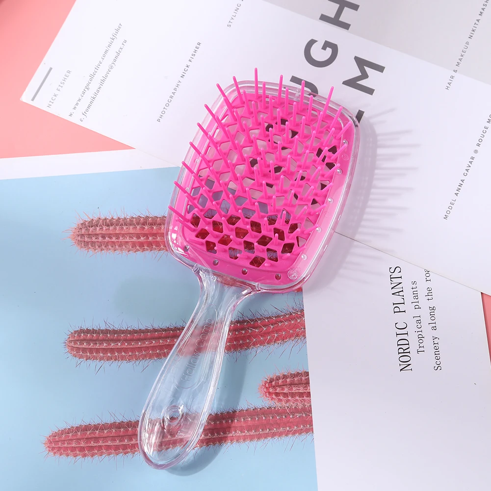 

Влажная и сухая парикмахерская щетка двойного назначения, женская массажная расческа для вьющихся волос, гладкий инструмент для укладки волос для парикмахера