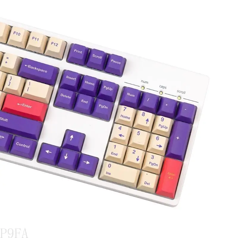 

P9FA PLUM PBT Клюки Клюки Клавки вишневой высота, складываемые для крышки ключей для переключателя MX Механическая клавиша 128-й
