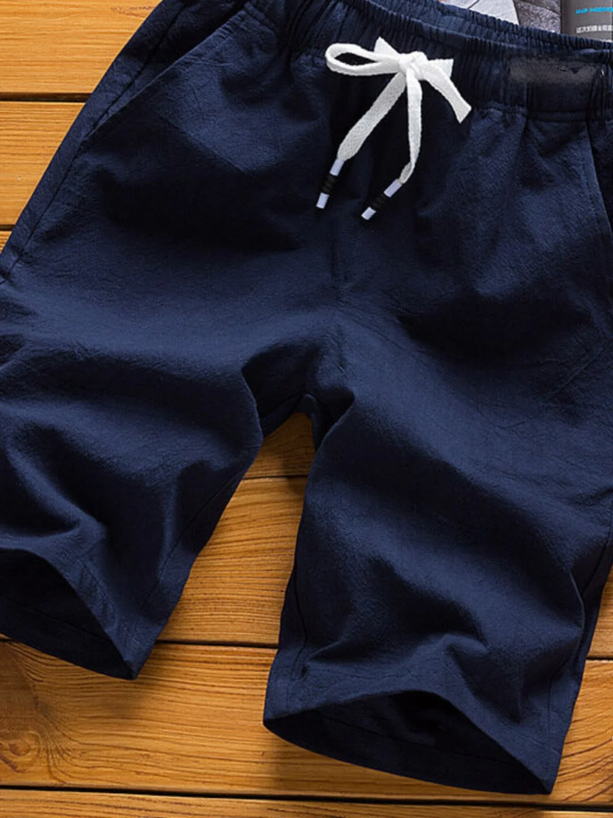 

Свободные льняные мужские ± летние тонкие свободные эластичные талии повседневные пляжные брюки Qui Dry с пятью разделениями молодежные активные базовые брюки...