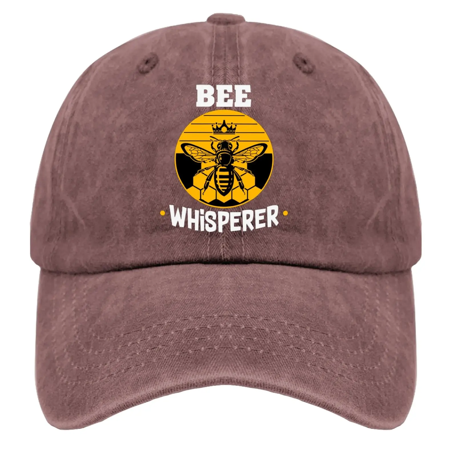 Bee Whisperer Beekeeper Save The Bees Hat for Womens Baseball Caps Trendy Washed Hiking Hats Cotton Wine Red