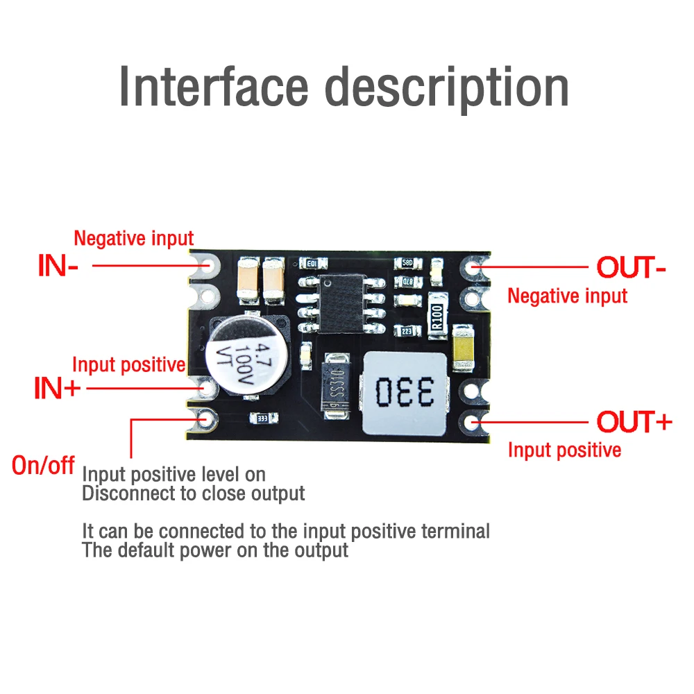 Module d'alimentation abaisseur DC-DC DC 7-100V à DC 5V/9V/12V/24V 2A, Module convertisseur Buck pour la régulation de tension