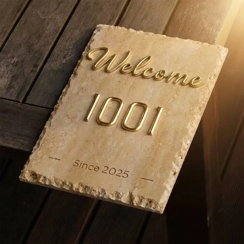 2026 LED Door Plates Modern 3D Acrylic Office & Apartment House Number Waterproof for Villa Bathroom & Hotel Use