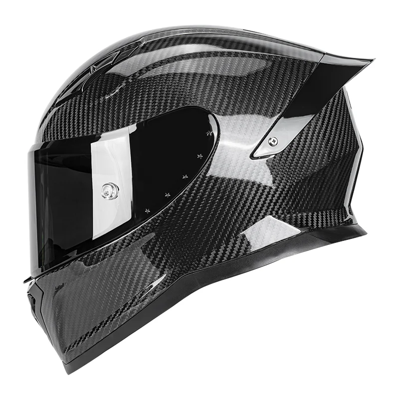 

Carbon Fiber Full Face Helmet Retro Style with Modern Protection Dual Sport Helmet Adventure Riding with Peak Visor