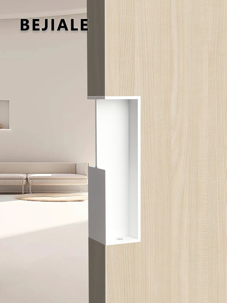 Push-pull Mobile Barn Door Handle Pocket Door Cloakroom Sliding Door Anti-collision Aluminum Alloy Handle Embedded Door Handle