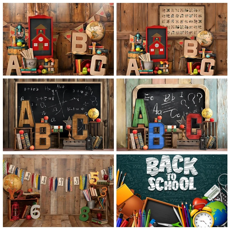 Children Back To School Backdrop Blackboard Party Decor Classroom Teaching Aids Baby Photography Background For Photo Studio