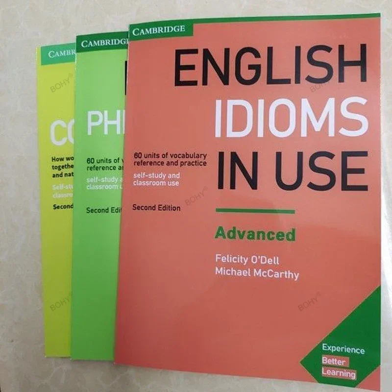 Cambridge English Vocabulary Book, Impressão a Cores, Intermediário e Avançado, 3 Livros, em Uso, Colocação, expressões idiomáticas, Verbos, Intermediário