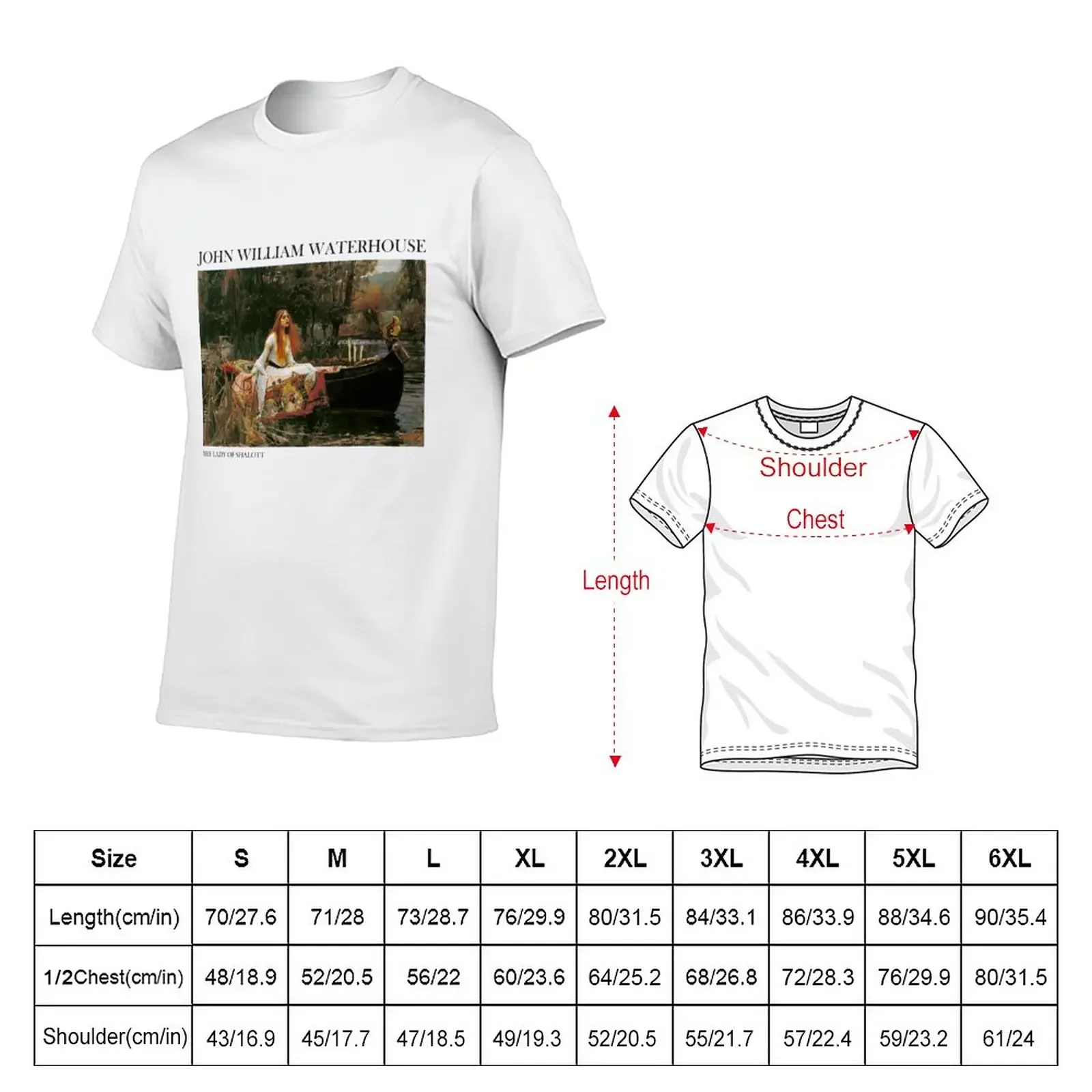 John William Waterhouse The Lady of Shalott T-Shirt new edition vintage graphic tee Short sleeve tee anime men tshirt